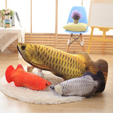 BZ403 3D Arowana mint fish plush toys Decorative Cushion Throw Pillow With Inner Home Decor Sofa Emulational Toys No Zipper