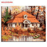 Gold Coast DIY Handpainted Oil Painting Digital Painting by numbers oil paintings chinese scroll paintings Home Decoration