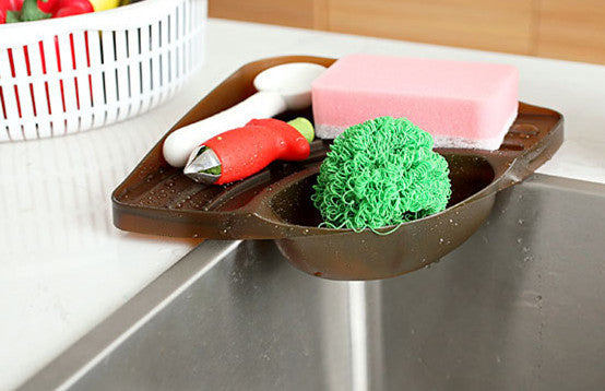 Kitchen Sink Corner Storage Rack Sponge Holder Wall Mounted Dishes drip rack Bathroom Soap Dish Wall Storage Rack