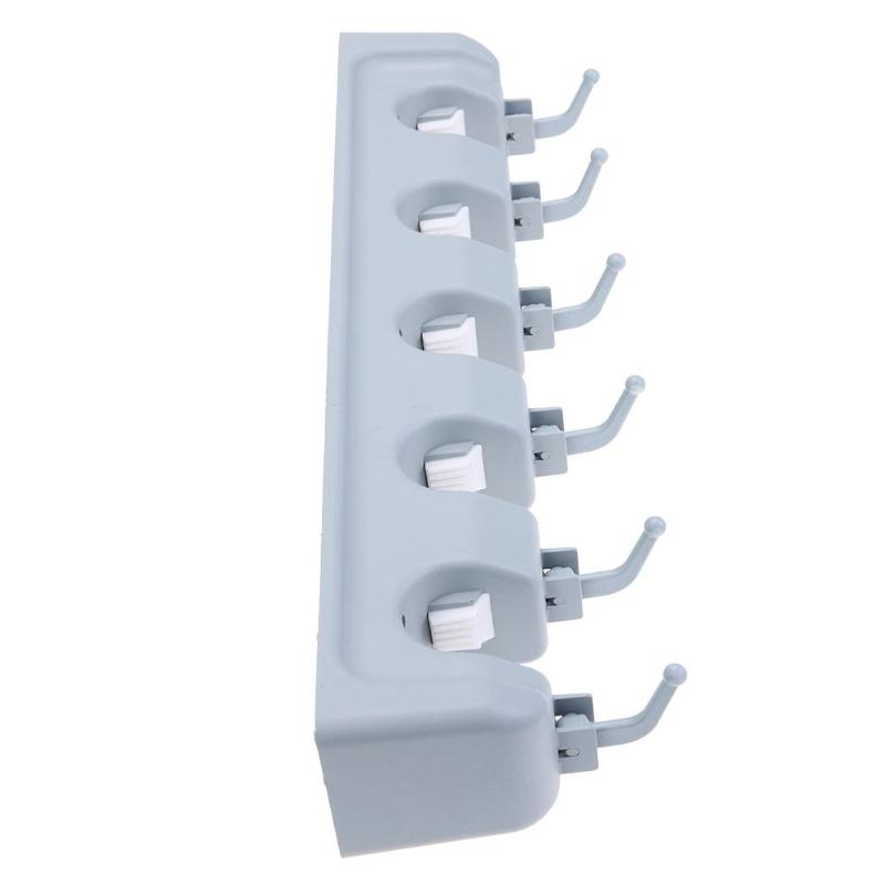 Kitchen Organizer Mop Holder 5/4/3 Position Brush Broom Hanger Storage Rack Household Mop Brush Hanger Kitchen Gadgets