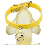 1Pcs Adjustable PU leather Dog Collar Cat Pet Cute With Bell no sound Puppy Kitten Collar dog leather for small animals