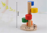 Natural Wooden Colorful Scaling Ladder Fun Play Pet Toys Rat Hamsters Toy Wooden Hamster Funny Exercise Lookout Tower Mouse Toys