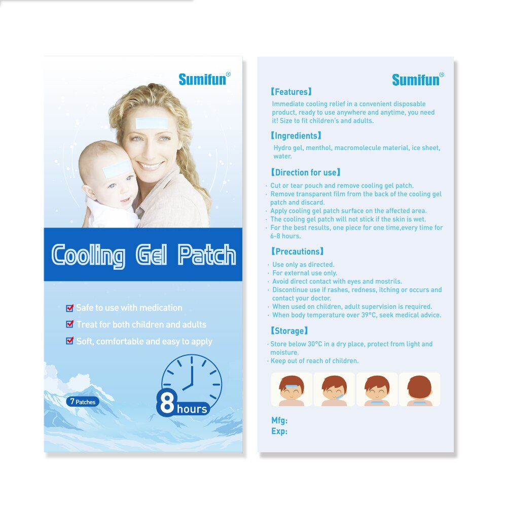 Baby Fever Patch Cooling Gel Sheet for Headache Pain Relief Bring Fever Down Patch Free Shipping K037 7Pcs/box Secondary image