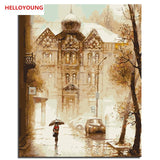 Street views Digital Painting Handpainted picture drawing Oil Painting by numbers oil paintings scroll paintings