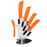 brand high quality kitchen knife ceramic knife set 3" 4" 5" 6" inch + peeler + Transparent Acrylic Stand kitchen