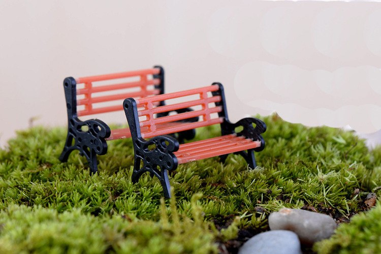 XBJ041 Park bench 1 pc child seat recliner moss micro landscape ornaments and more meat and more meat jewelry Creative Decorat