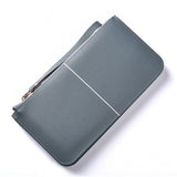 Long European&American zipper small fresh cell phone bag High-quality PU leather student thin multi-purpose wallet