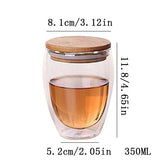 Double Glass Cup Coffee Mugs Tea Cup Transparent Heat-resistant Glass Cups With Bamboo Insulation Cup Lid Creative Wholesale