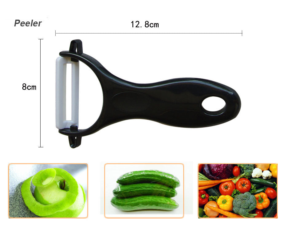 High quality brand black blade kicthen ceramic knife set 3" 4" 5" 6"inch+peeler+Acrylic Holder/stand Chef Kitchen knife