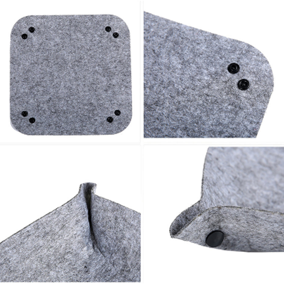 1PC Fabric Felt Desktop Sundries Storage Tray Wearable and Durable Foldable use for Office Livingroom Coffee Table Storage Items