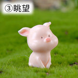 2pcs/lot Piggy Story Micro Landscape Resin Crafts Small Decoration Keychain Accessories Dolls 12 Zodiac Pigs