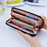 Women Wallets Leather Coin Purse Female Long Wallet Wristlet Zipper Card Holder Purse Female Fashion Clutch New Clamp For Money