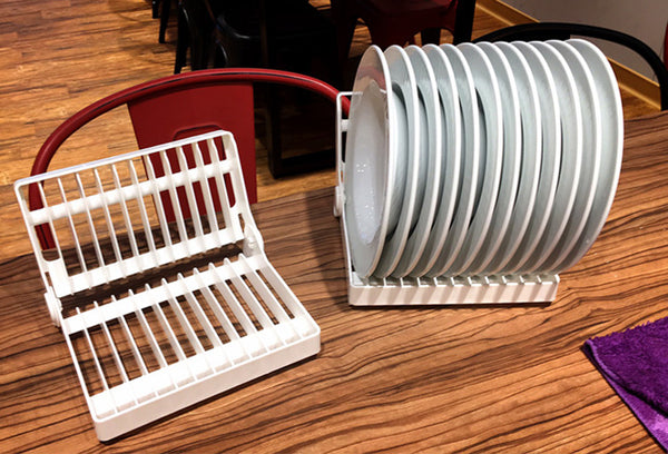 Kitchen Foldable Dish Plate Drying Rack Organizer Drainer Plastic Storage Holder