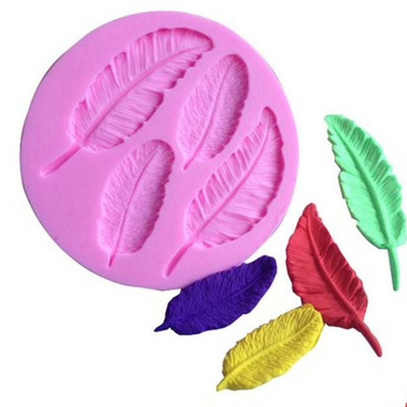 Feather Shape Collection 1 pc Cake Mold Silicone Fondant Soap Chocolate Decoration Mould Candy Jelly 3D Fondant Lace Mold Main image