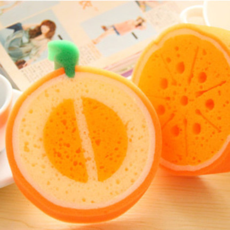 Cute Fruit Shape 4 pcs/set Microfiber Sponge Scouring Pad Cleaning Cloth Remove Stains Thickened Sponge Kitchen Tools Main image