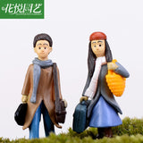 1pair Moss micro landscape decoration Left to right Couple decoration Multi-meat combination potted Small ornaments