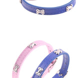 5 Colors Bone Pet Dog Collar Durable PU Leather Adjustable Puppy Cat Strap Collar S/M/L/XL 1.5cm