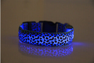 LED Dog Collar Light Flash Leopard Collar Puppy Night Safety Pet Dog Collars Products For Dogs Collar Colorful Flash Light Neck