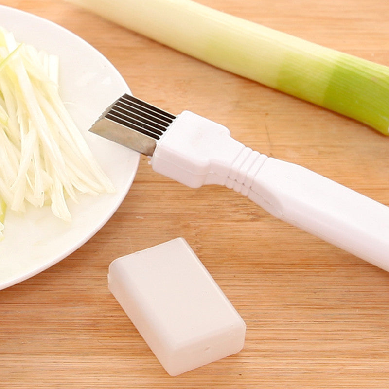 Convenient Onion Knife CutterGraters Slicers Shredder Plastic+Stainless Steel knives With Cover Vegetable Tools