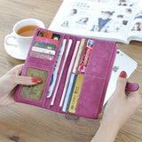 New Fashion Elegant Women Wallets Drawstring Nubuck Zipper Luxury Brand Famous Designer Card Wallet Women Purse PU Wallet Female