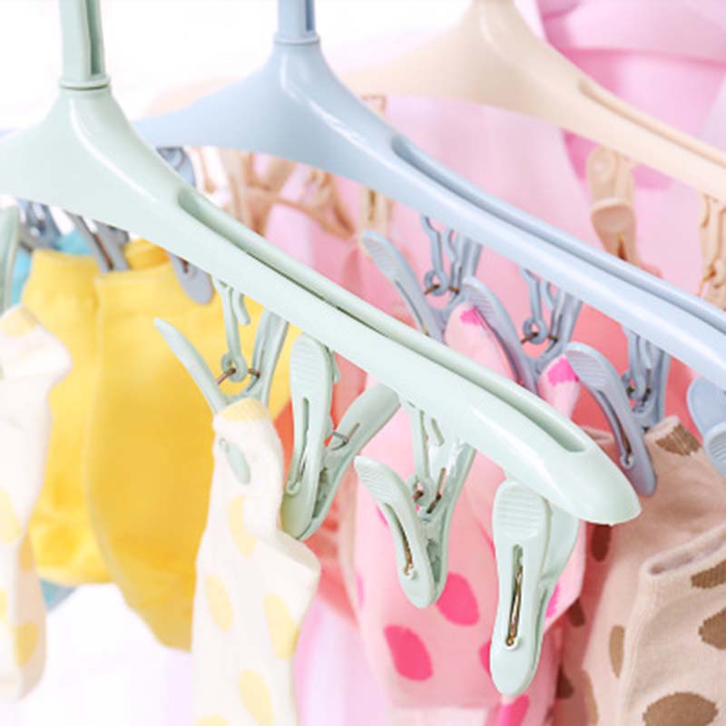 Plastic Portable Bathrooms Cloth Hanger Rack with Detachable clips Clothespin Clothes Hangers Socks Underwear drying Clips Secondary image