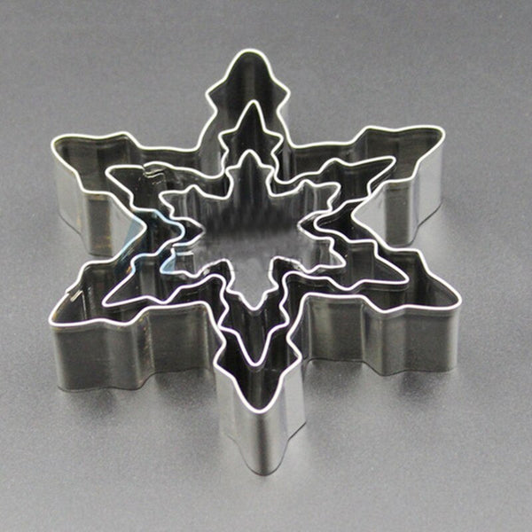 Snowflake Shape 3 pcs/Lot Cookie Cutter Stainless Steel Snow Form Cookie DIY Fondant Chocolate cake Decoration Mould