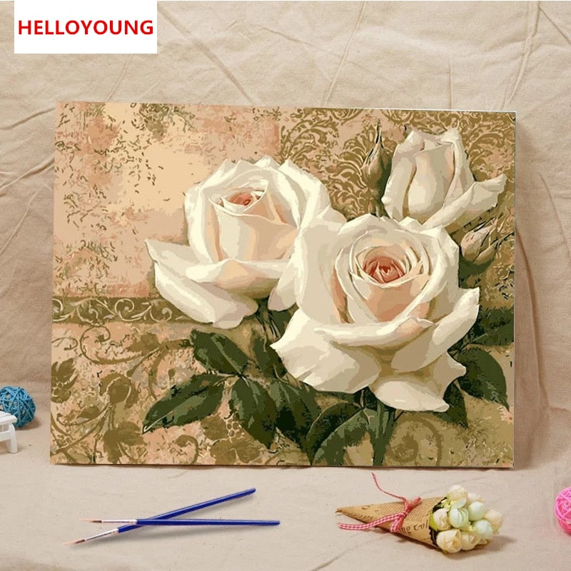 Flowers blossom Digital Painting Handpainted Oil Painting by numbers oil paintings chinese scroll paintings Home Decoration