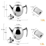 1/1.5L Durable Stainless Steel Teapot Coffee Pot Kettle With Filter Large Capacity Puer Tea Bag Green Oolong Tea Tieguanyin Cha