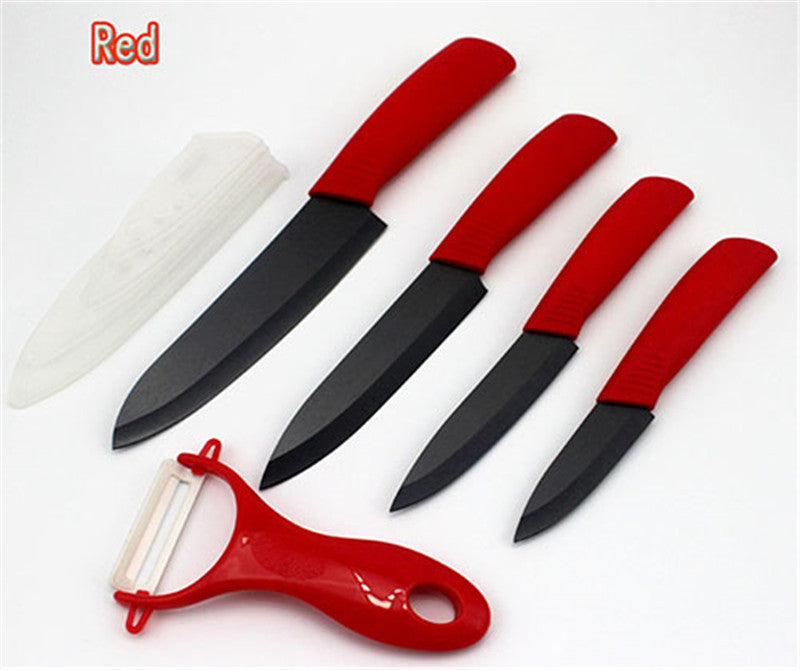 Top quality Gifts Zirconia black blade black handle 3" 4" 5" 6" inch + Peeler + covers ceramic kitchen knife set