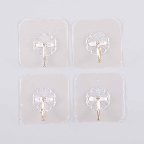 6pcs Transparent Strong Self Adhesive Door Wall Hangers Towel Mop Handbag Holder Hooks For Hanging Kitchen Bathroom Accessories