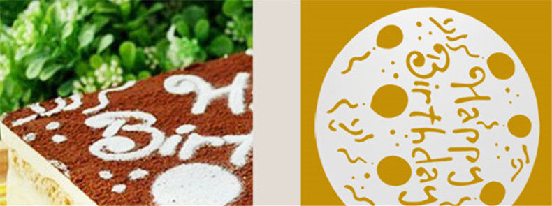 Different kinds of Pack of 4 pcs Variety Cake Cupcake DIY Stencil Template Mold Birthday Spiral Decoration