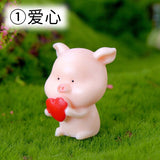 2pcs/lot Piggy Story Micro Landscape Resin Crafts Small Decoration Keychain Accessories Dolls 12 Zodiac Pigs