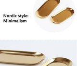 New Colorful Metal Storage Tray Gold Oval Dotted Fruit Plate Small Items Jewelry Display Tray Mirror