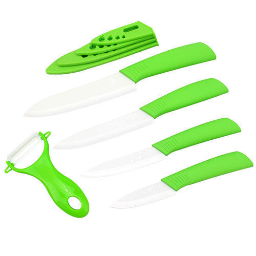 Brand top quality kitchen knife ceramic knife 3" 4" 5" 6" inch + peeler + Transparent Acrylic Stand kitchen set