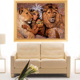 DIY 5D Diamond Embroidery The Beauty And The Beast Round Diamond Painting Cross Stitch Kits Diamond Mosaic Home Decor