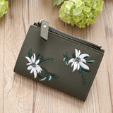 NEW women wallet small Embroidery Zipper Short Wallet Female Coin Purse Card Holders Handbag carteira feminina