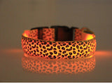LED Dog Collar Light Flash Leopard Collar Puppy Night Safety Pet Dog Collars Products For Dogs Collar Colorful Flash Light Neck