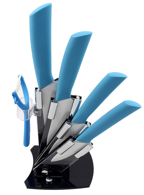 High quality brand Paring Fruit Utility 3" 4" 5" 6" inch + peeler + Acrylic Holder Block Chef Kitchen Ceramic Knife Sets