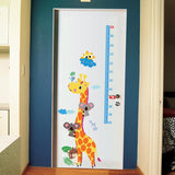 Free shipping Kids hoogte grafiek muursticker interieur giraf hoogte heerser decoratie kamer decals muur art sticker wallpaper