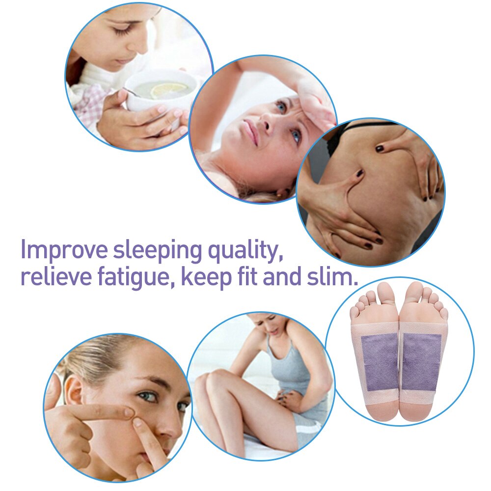 2pcs/bag Detox Foot Pad Patch Feet Care Body Massager Bamboo Herbal Plaster Stress Relief Help Sleep Health Care