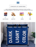 Collapsible Dirty clothes laundry basket Three grid bathroom laundry hamper Organizer home office metal storage basket