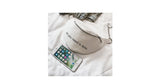 Zipper PU Leather Fanny Pack Women Shoulder Chest Bag Lady Belly Belt Bag Multifunctional Waterproof Waist Pack Black White