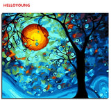 HELLOYOUNG Digital Painting DIY Handpainted Oil Painting Dream Tree by numbers oil paintings  scroll paintings picture drawing