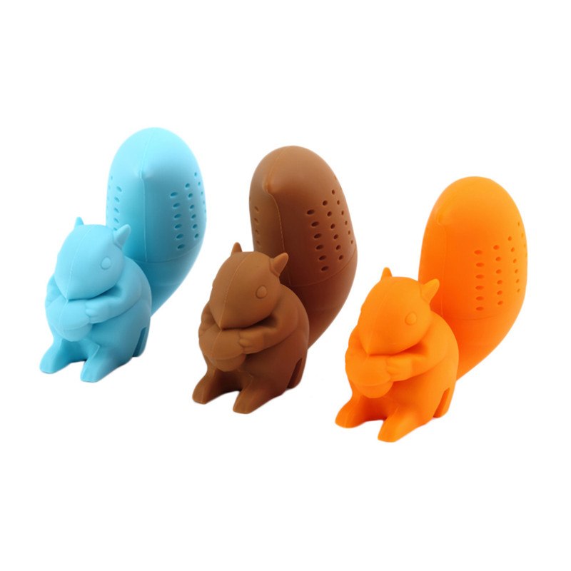 CJ048 High Quality Cute Squirrel Tea Strainer Silicone loose-leaf Tea Infuser Filter Diffuser Fun Tea Accessories Secondary image