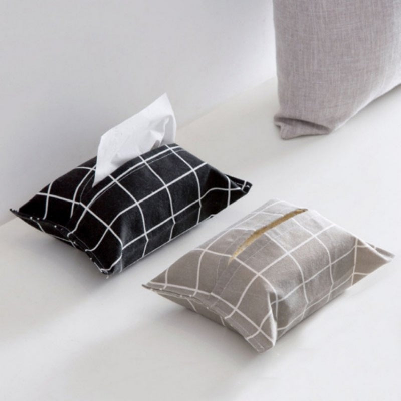 Cotton Linen Tissue Box Towel Napkin Dispenser Storage Bag Paper Holder Cover Tissue Case Home Car Desktop Organizer Main image