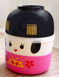 CJ010 Japanese-style cartoon bento box round festive plastic lunchbox Dinnerware Sets Meal Box microwaveable tableware suit