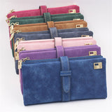 New Fashion Elegant Women Wallets Drawstring Nubuck Zipper Luxury Brand Famous Designer Card Wallet Women Purse PU Wallet Female