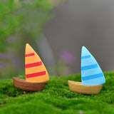 3pcs/lot micro-landscape decoration Mediterranean style Aegean sea zakka small sailing boat handmade aquarium decoration