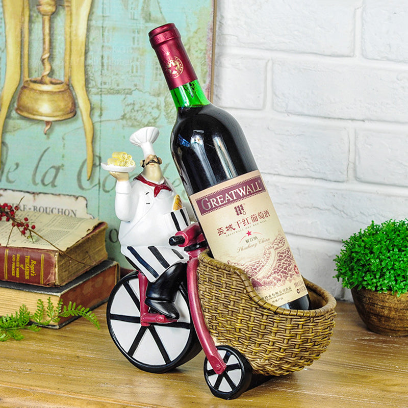 Creative Resin Chef Wine Rack Craft Figurine Wine Stand Cook Wine Bottle Holder Home Wine Ornament Shelf Racks for Restaurant Secondary image