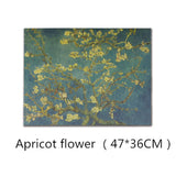 Apricot Flowers Open the Masters of Impression Retro Kraft Paper Adornment Poster Starry Night Cafe Wall Sticker 47X36cm